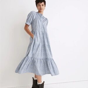 Madewell Light Blue Floral Midi Dress